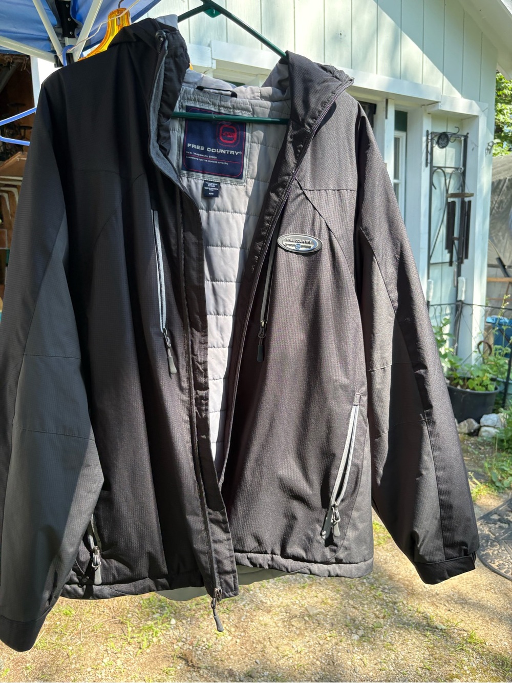 Free Country Men’s Black and Gray Hooded Performance Jacket